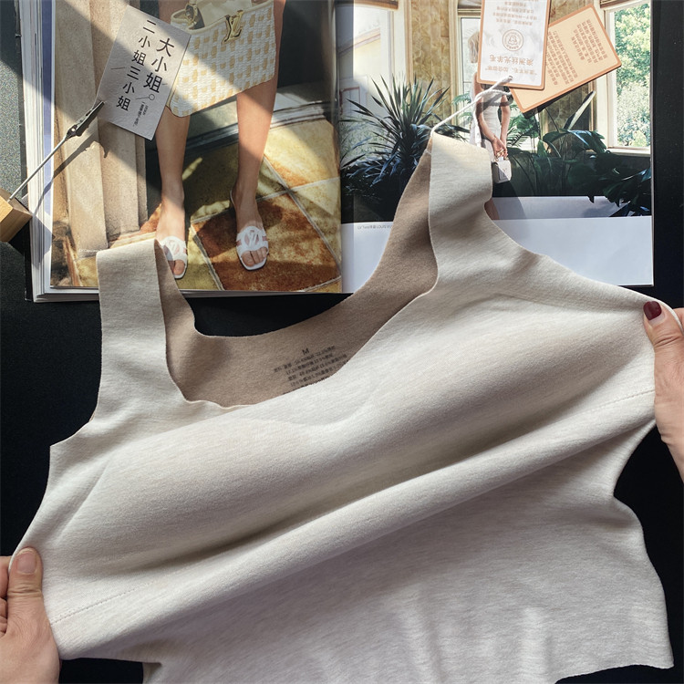 德绒真丝羊毛背心 免穿Bra胸垫可取出柔软糯保暖无痕打底女2024冬,淘宝优惠券,粉丝福利购,淘宝优惠卷