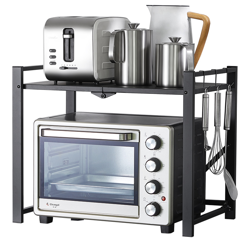 loke旗舰店微波炉置物架免安装可折叠厨房桌面台面放烤箱电饭锅电器双层收纳2