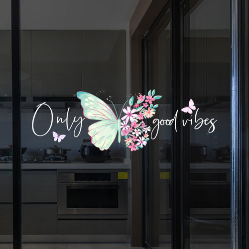 小清新雏菊厨房玻璃门防撞贴纸餐厅阳台静电玻璃ins风格装饰贴纸 - 图1