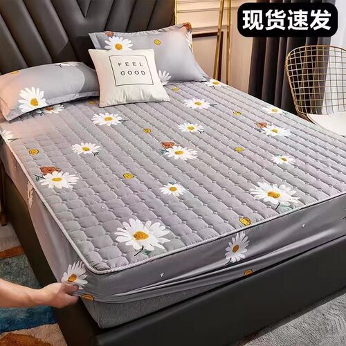 华夏希尔顿酒店夹棉床笠加厚全棉床罩单件席梦思床垫保护套床套罩 - 图1