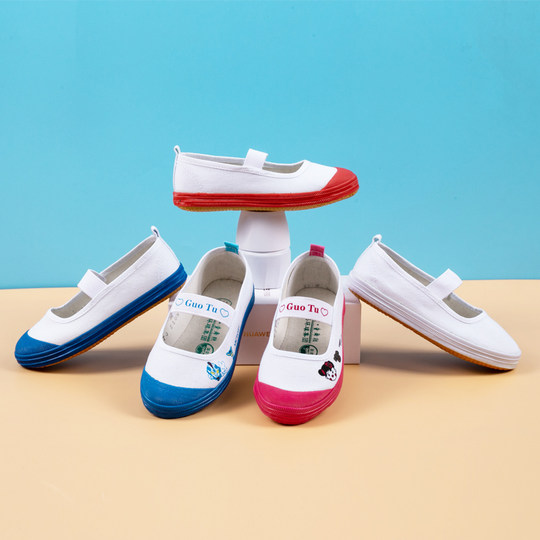 Kindergarten indoor shoes children's canvas shoes spring and autumn soft soles