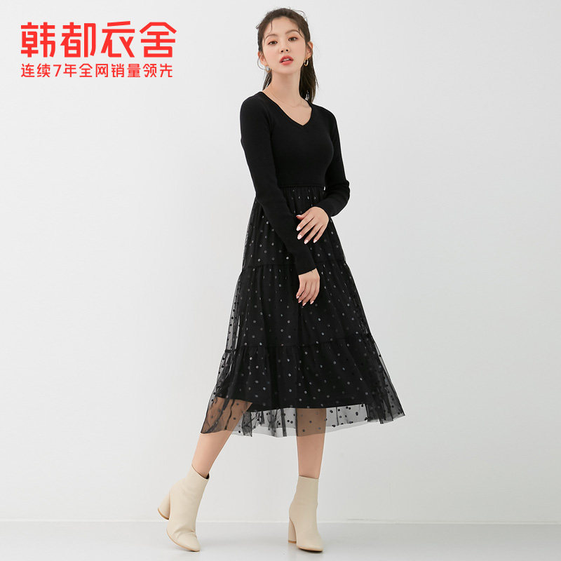 韩都衣舍2020新款超仙赫本风连衣裙 韩都衣舍秀衣莲连衣裙