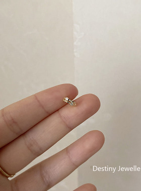 destiny超设计感纯9k小耳圈黄金