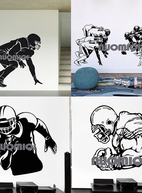 美式橄榄球队贴画American Football超级碗NFL墙贴体育馆防水贴纸