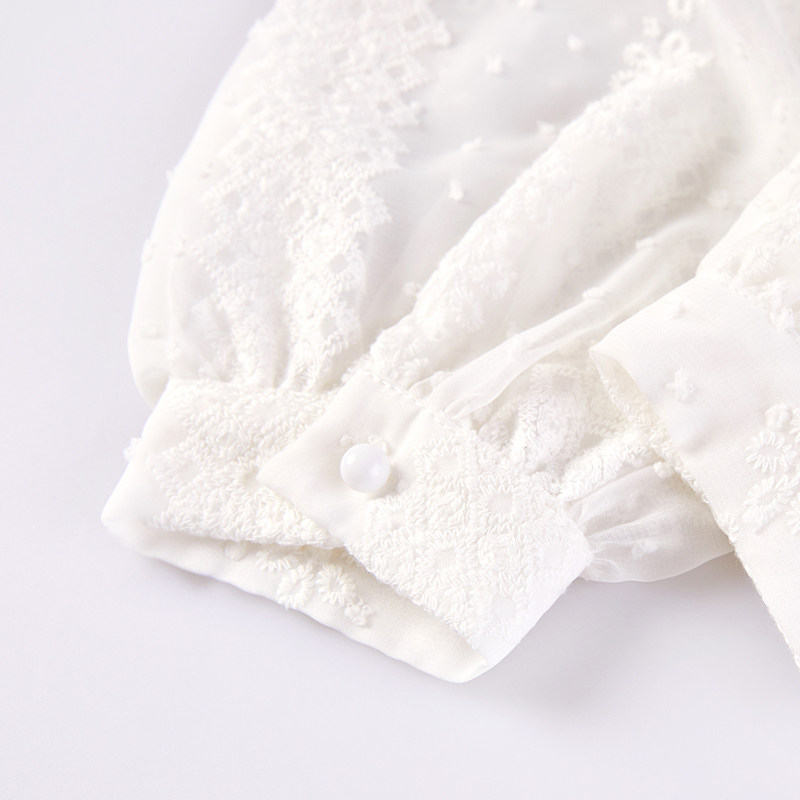 白色秋冬季2020新款长袖加绒雪纺衫 singhwest辛格茜服饰旗舰蕾丝衫/雪纺衫