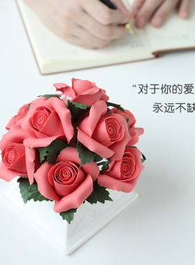 非遗手工玫瑰花摆件送老婆女友