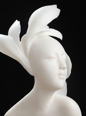 东方泥土德化白瓷花神雕塑摆件