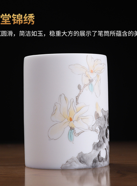 高档送老师的礼物陶瓷手绘笔筒