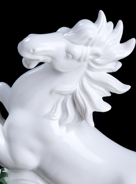 东方泥土陶瓷马上如意马摆件装饰