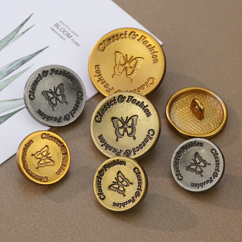 新款高档古金金属纽扣复古做旧质感百搭外套毛衣毛呢大衣衣服扣子 - 图3