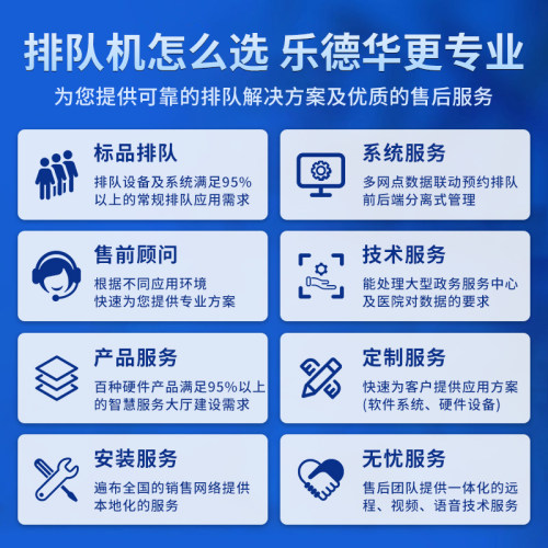 乐德华无线排队叫号机触摸取号排号机拿号系统呼叫评价器银行小型 - 图0