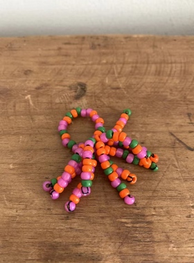 彩虹海葵米珠手工戒指