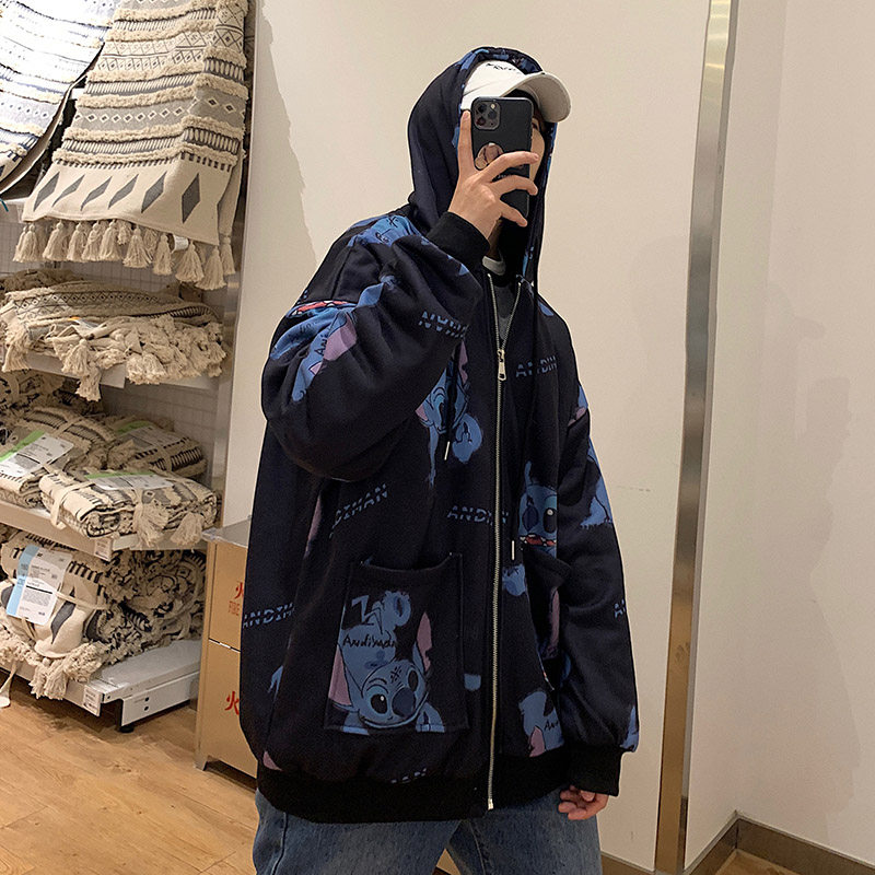 春季印花卫衣男宽松ins潮牌开衫 行更远卫衣