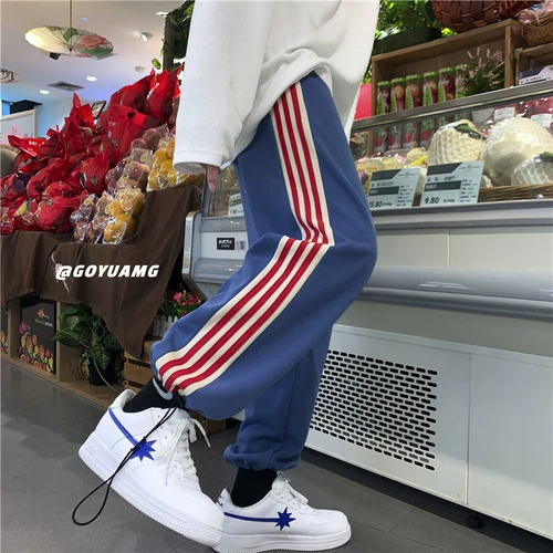 Tide, осенние спортивные штаны, трендовые повседневные брюки, коллекция 2021, свободный прямой крой