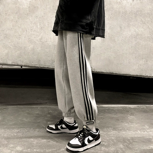 Tide, трендовые повседневные брюки на липучке, демисезонные штаны, оверсайз, в корейском стиле