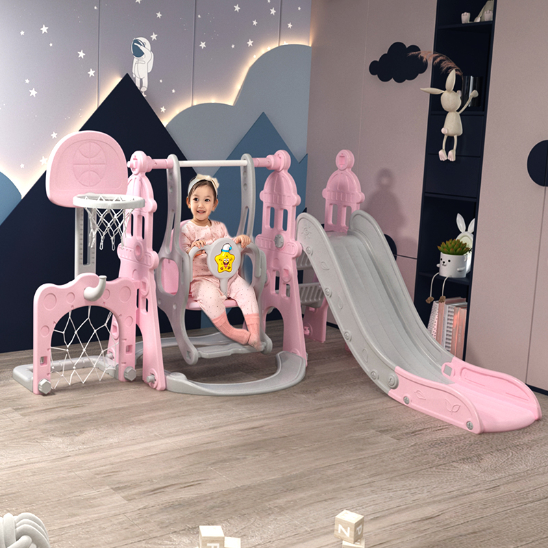 儿童滑滑梯秋千组合滑梯室内户外家用宝宝游乐园小型孩婴幼儿玩具 - 图0