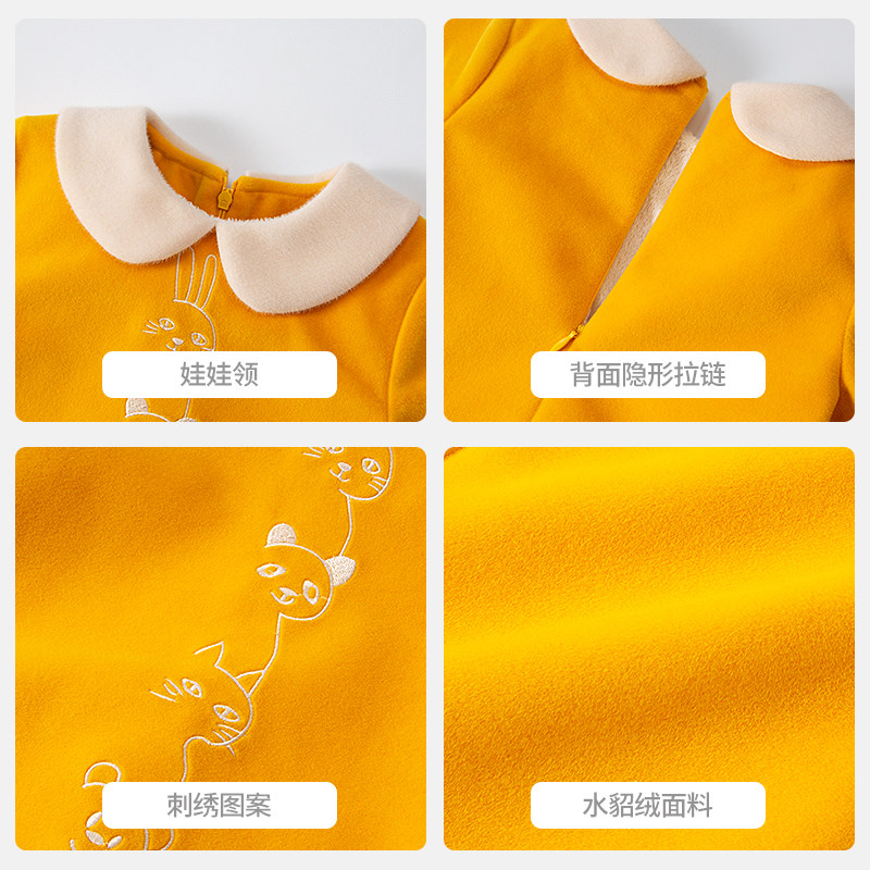 2022新款女宝宝秋冬洋气加绒裙子女童秋装上衣儿童长袖连衣裙婴儿,淘宝优惠券,粉丝福利购,淘宝优惠卷