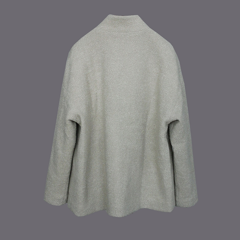 小香风羊毛圈圈呢外套女短款复古简约小个子奶油白高级感春秋冬装 - 图3