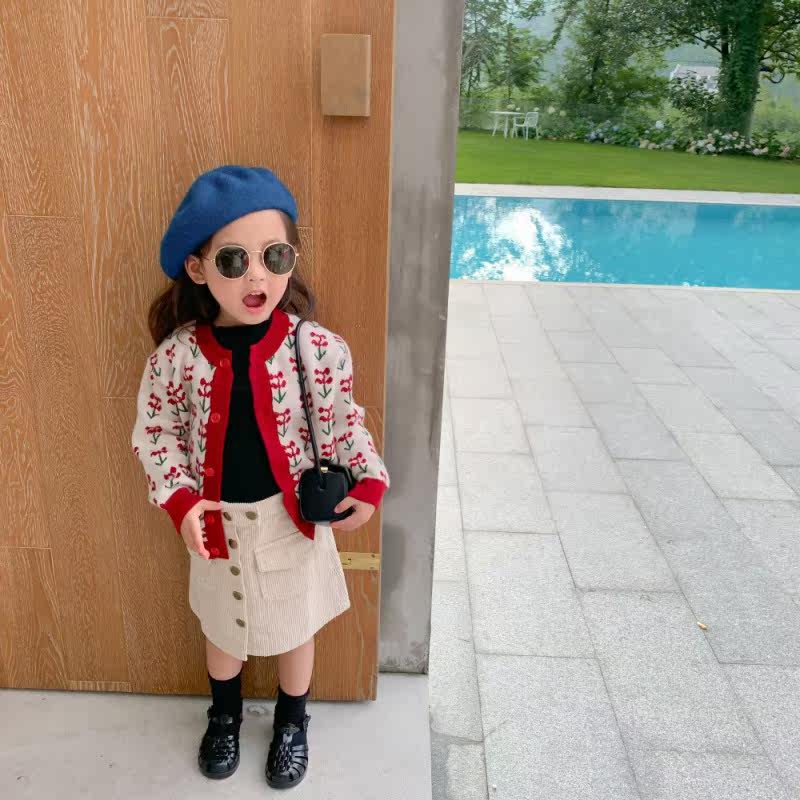 女童针织开衫2020新品中小童毛衣 华伦铭鹗服饰毛针织衫