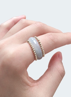 天然翡翠14k时尚个性风小金珠