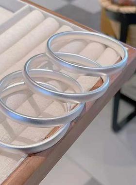 泥鳅背闭口古法银银手镯女款2025新款9999纯银正品镯子素圈年轻款