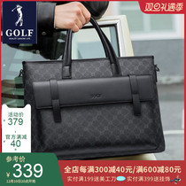 GOLF New Mens Briefcase Business Handbag Old Flowers Fashion Computer Bag Large Capacity Lawyer Business Mens Bag