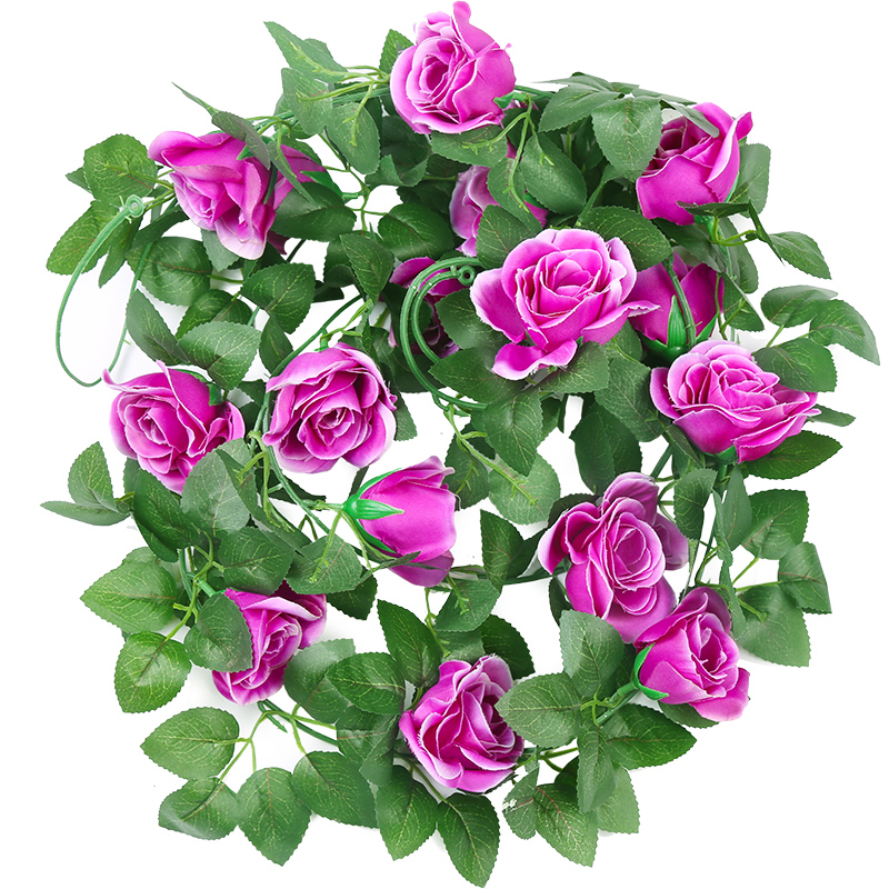 artificial rose flowers vine autumn cane backdrop decor silk - 图0