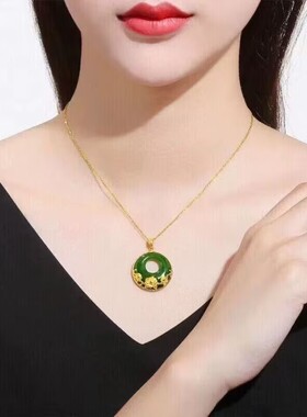 送妈妈气质大捡漏金镶钰镀金吊坠