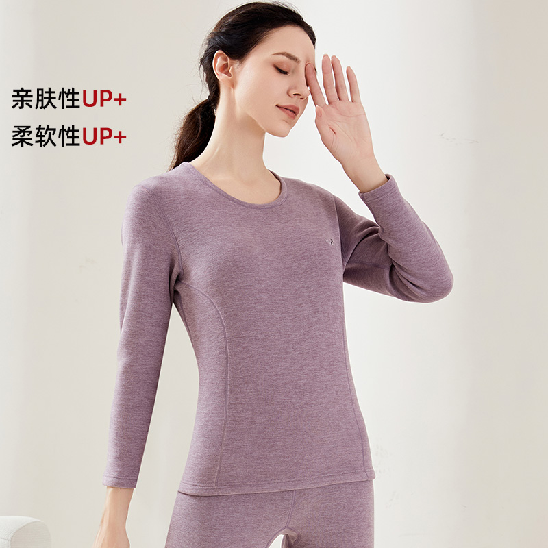 复合长毛保暖内衣女加绒加厚羊毛蚕丝发热防寒秋衣秋裤套装秋冬季