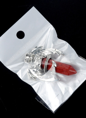 火龙镶嵌水晶石双尖吊坠