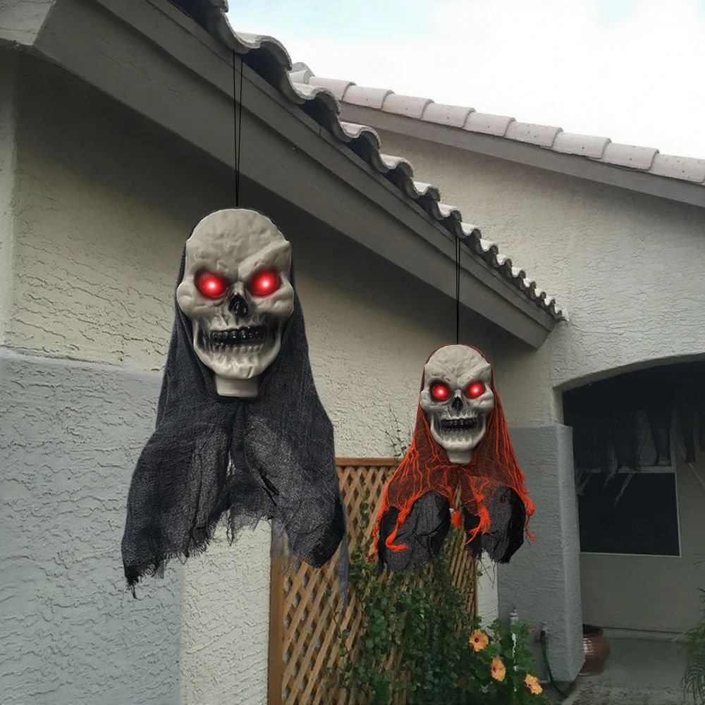 2PCS Halloween Decorations Party Hanging Skull Skeleton Ghos - 图1