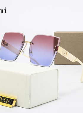 Fashion Luxury Brand Rimless Women Sunglasses For Men Vintag