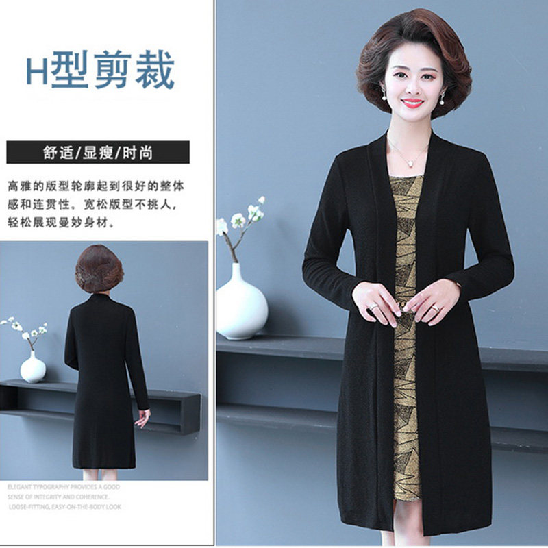 中年秋装新款长袖洋气时尚连衣裙子 奥可蔓中老年女装
