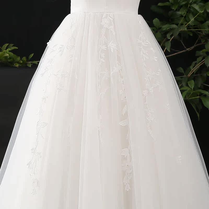 大码婚纱2020新款新娘v领简约复古 雪蜜鸟婚纱