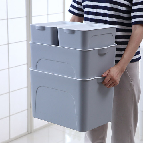 塑料收纳箱衣服玩具整理箱衣柜收纳盒子家用零食收纳筐杂物储物箱 - 图1