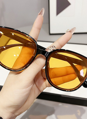 黑色大框太阳镜女高级感防紫外线复古墨镜大脸显瘦网红同款新款潮