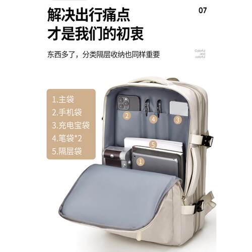 适用ASUS华硕天选5/4/3 Plus双肩包17.3英寸笔记本5Pro电脑包16英寸男背包16寸防水防震FX607大容量旅行包女 - 图2