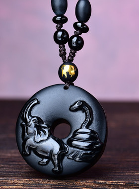 象云泰顺吊坠黑曜石属猴人2026年吉祥物男女生肖猴