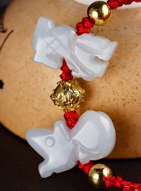 增旺庆堂鼠龙献吉瑞红手绳2022年属猴红绳手链