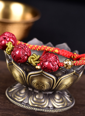 朱砂生肖马虎狗随身红绳手链