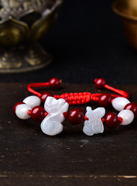 三合通宝吉贵宏神将朱砂红手绳手链属猪2026年生肖吉祥物男女款