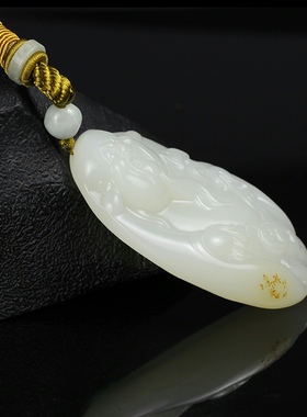 玉器新疆和田玉把件籽料原石手把件财神白玉手把玩男女款