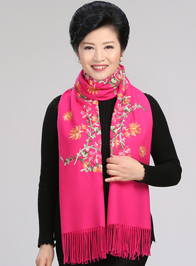 中老年女士围巾冬季老人老年人