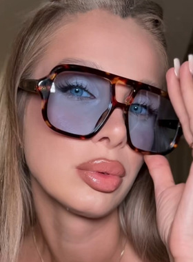 欧美双梁大框个性女街拍太阳眼镜
