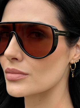 欧美T字连体大框太阳镜男女潮个性前卫司机墨镜时尚痞帅防紫外线