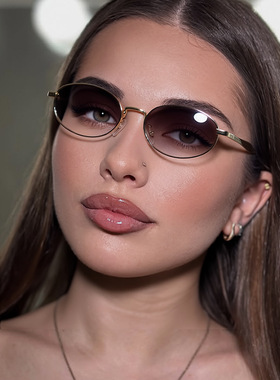 椭圆框太阳镜女高级感时髦墨镜