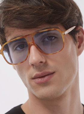 欧美双梁飞行员墨镜男女海边度假情侣气质太阳眼镜个性玳瑁蛤蟆镜