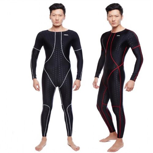 NSA品牌男士连体泳衣长袖长裤全包防晒速干鲨鱼皮连体泳装男套装 - 图3
