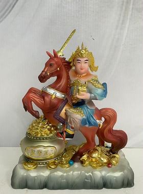 十方报马童子黄小跑小闹红马摆件