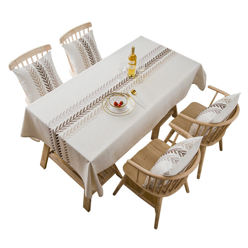 亚马逊刺绣仿棉麻包边桌旗绣花几何桌布长方形茶几台布餐桌布,淘宝优惠券,粉丝福利购,淘宝优惠卷